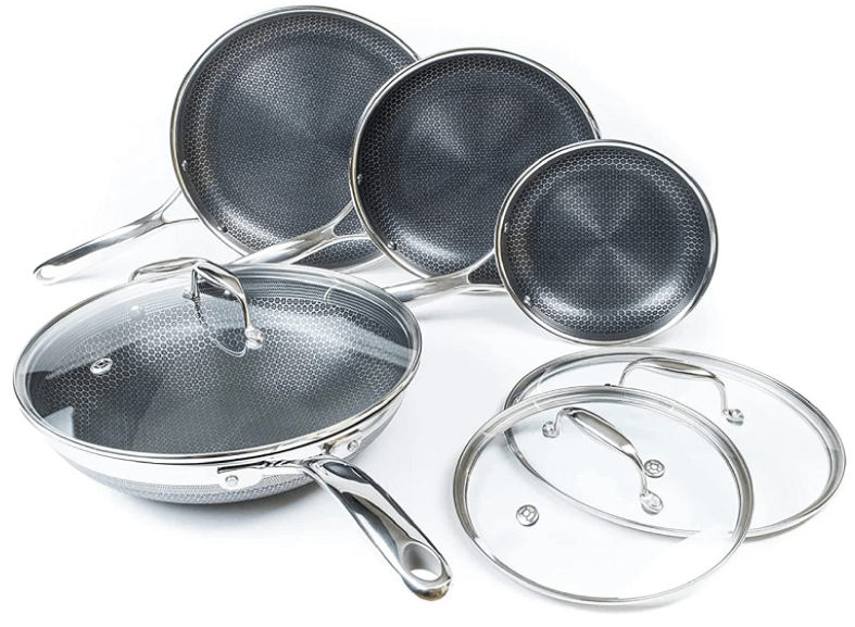 HexClad Hybrid Stainless Steel Cookware Set